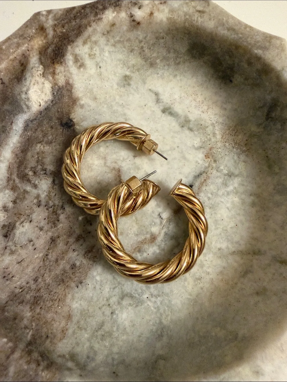 Miranda Frye Chunky Gold Twisted Hoop Earrings - Elegant Women’s Jewelry